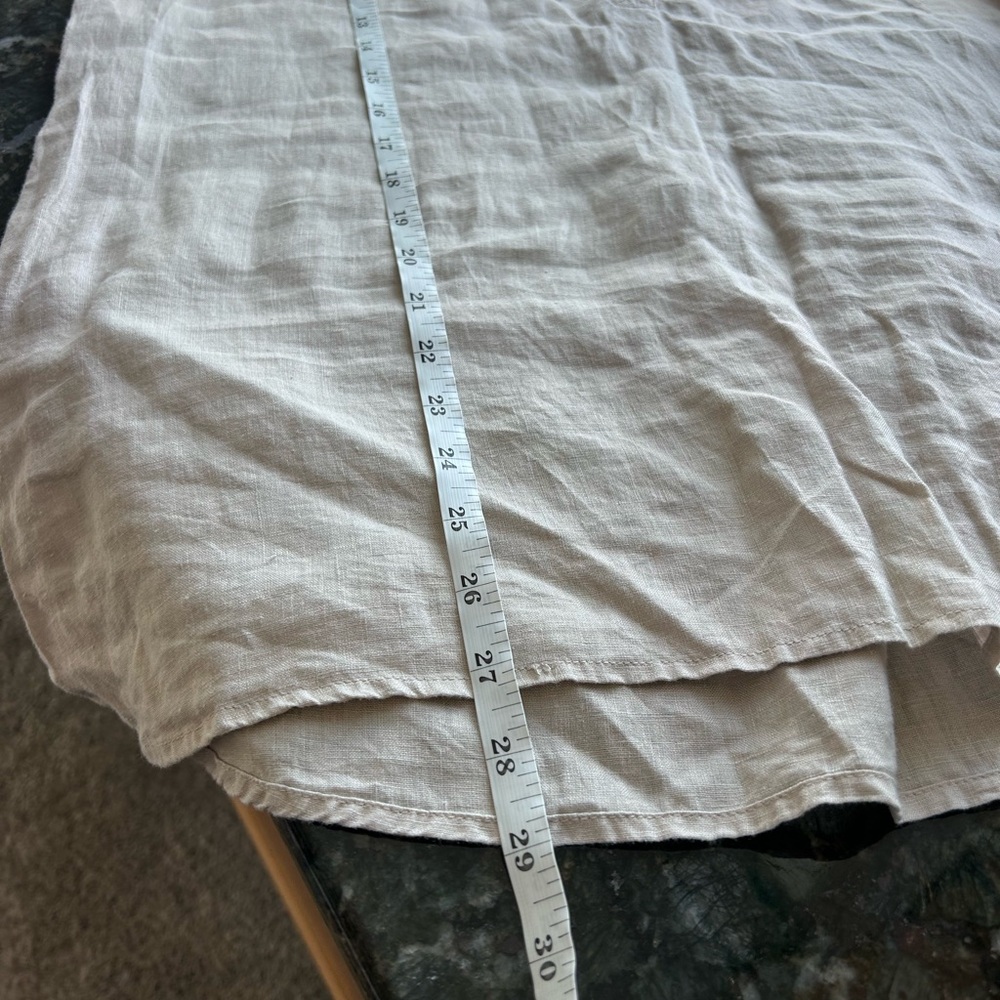 Jones NY 100% Linen Popover Tunic. 1/2 sleeves. Cargo inspired. Coastal. Beach. - Picture 10 of 12